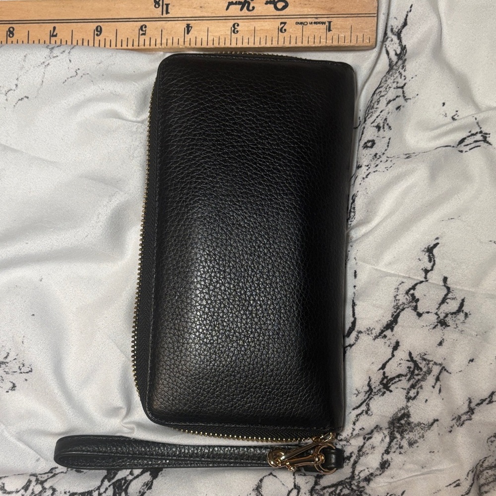 Coach Black Leather Wallet with Gold Accents - Picture 9 of 10